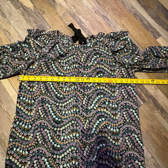 Black floral peasant top| Western Country Shirt | Rodeo Boho - Picture 6 of 7